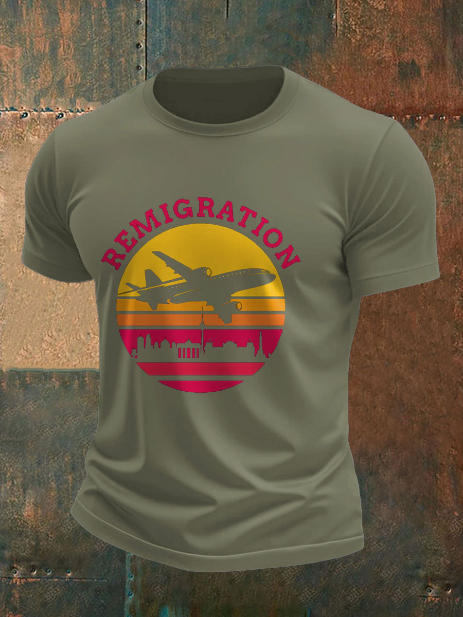Men's Immigration Remigration Printed T-shirt