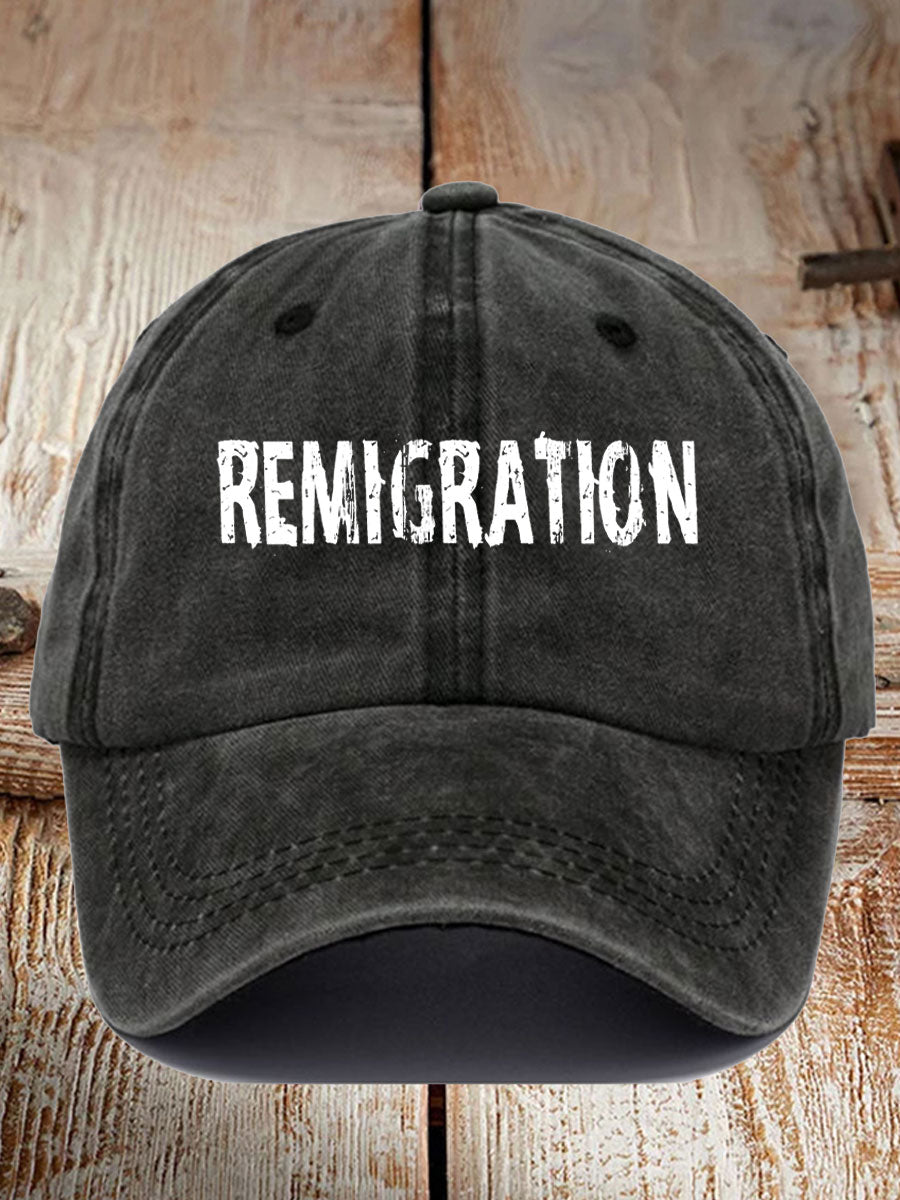 Unisex Immigration Remigration Printed Hat