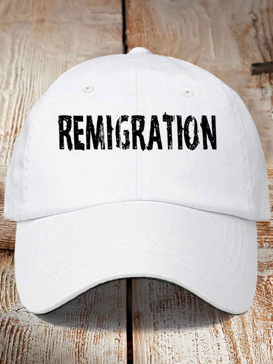 Unisex Immigration Remigration Printed Hat