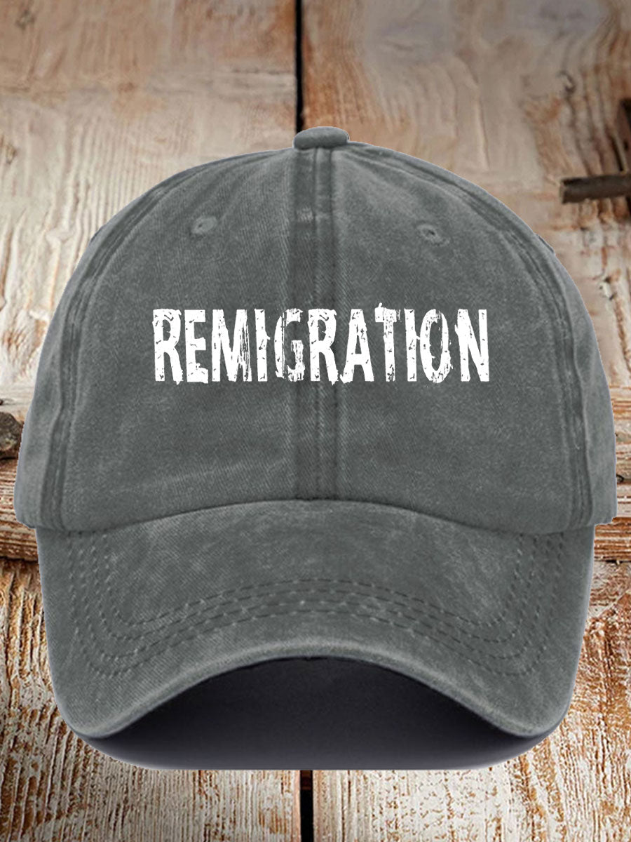 Unisex Immigration Remigration Printed Hat