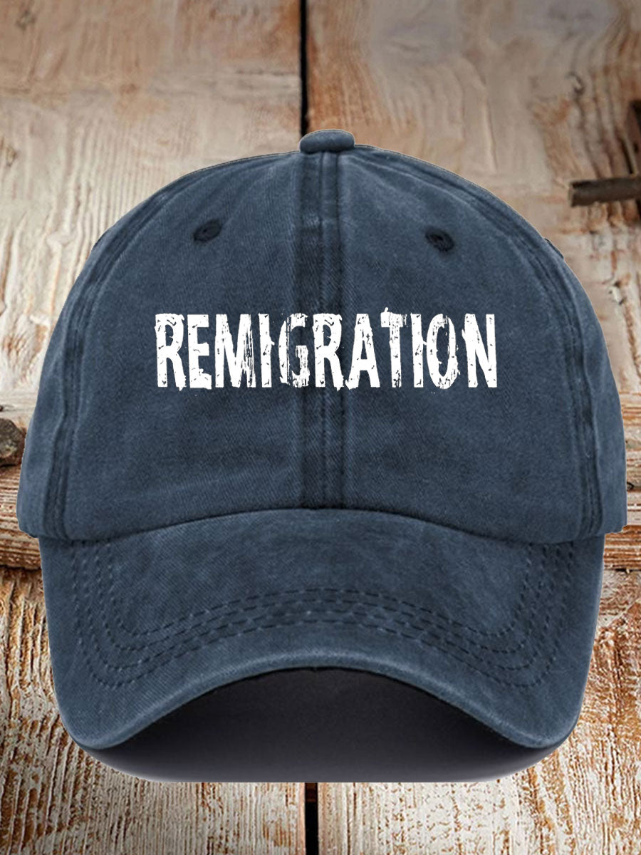 Unisex Immigration Remigration Printed Hat