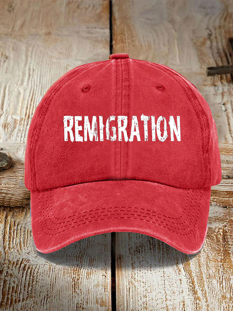 Unisex Immigration Remigration Printed Hat