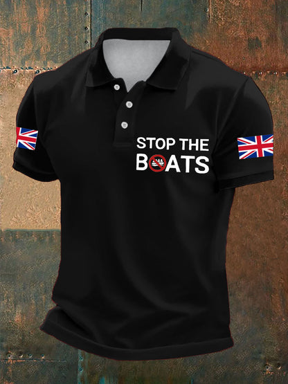 Men's UK Flag Immigration Printed Casual Tops
