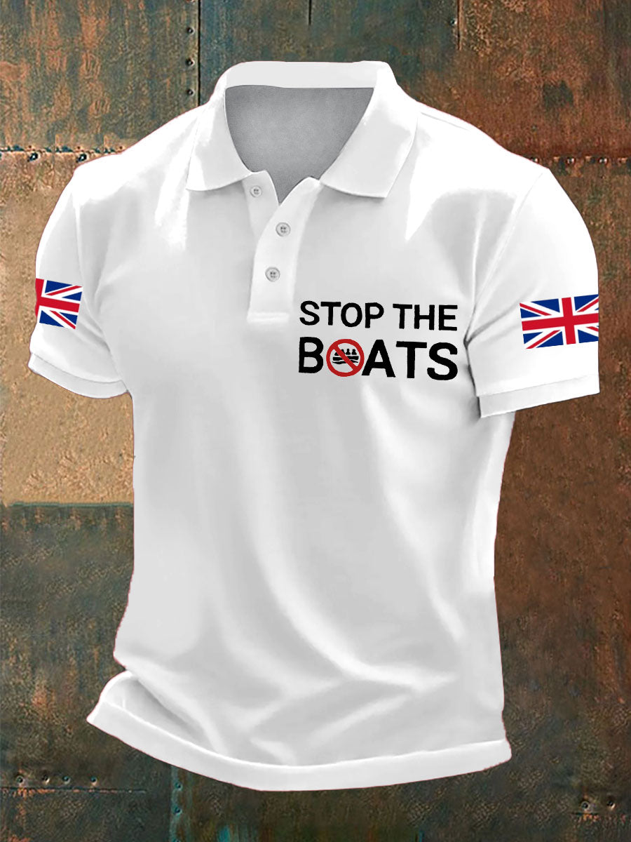 Men's UK Flag Immigration Printed Casual Tops