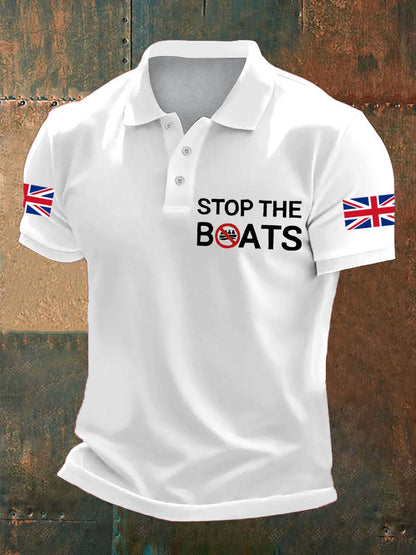 Men's UK Flag Immigration Printed Casual Tops