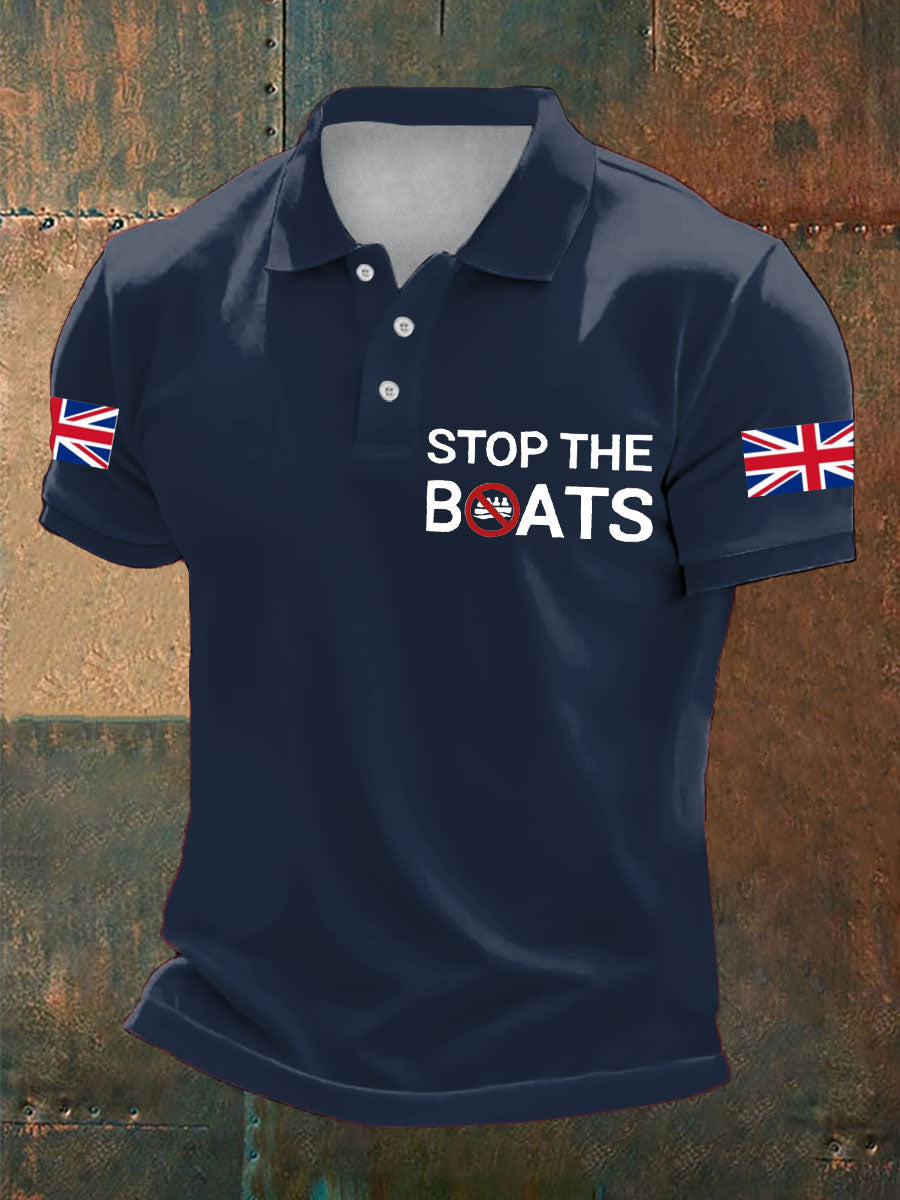 Men's UK Flag Immigration Printed Casual Tops