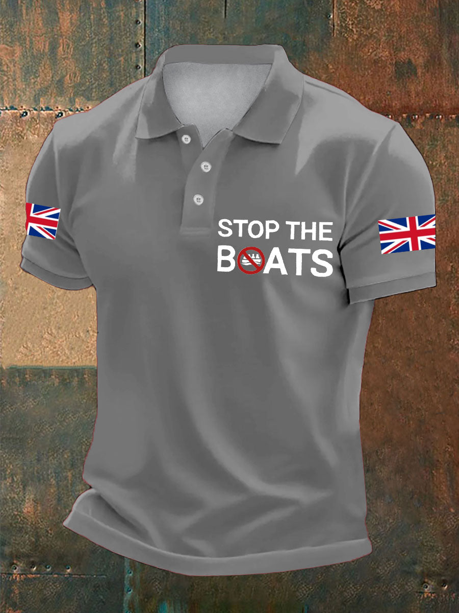 Men's UK Flag Immigration Printed Casual Tops