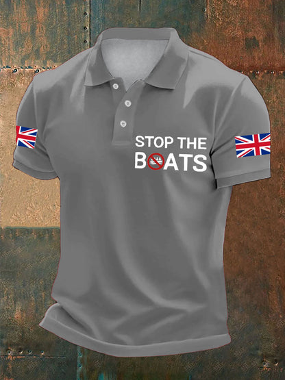 Men's UK Flag Immigration Printed Casual Tops