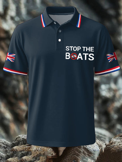 Men's UK Flag Immigration Printed Casual Tops