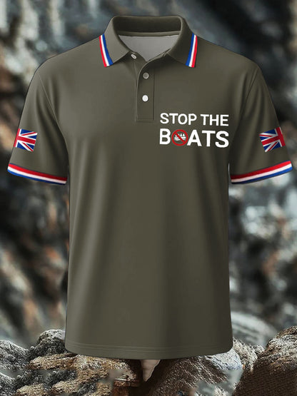 Men's UK Flag Immigration Printed Casual Tops