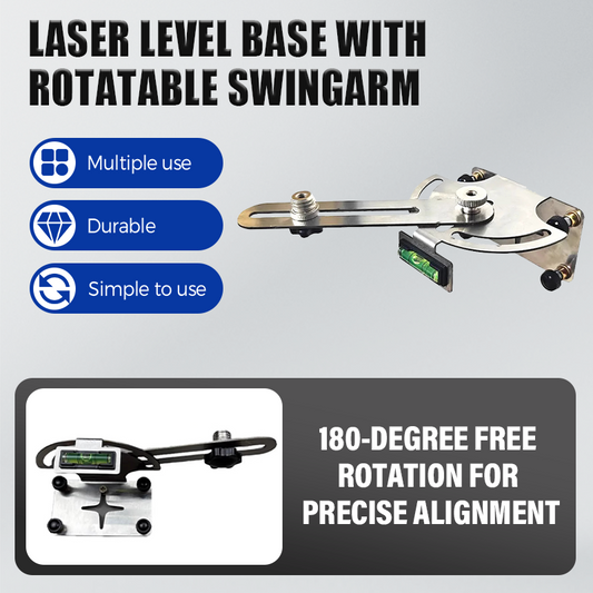 Base livellatrice laser con braccio oscillante girevole