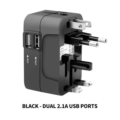 Adattatore universale doppio USB 2.1A Bison202 – Adattatore universale per prese elettriche in tutto il mondo