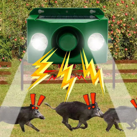 Allarme repellente per animali a energia solare con luci lampeggianti brillanti