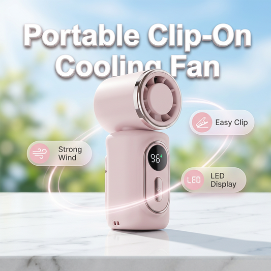 Ventilatore portatile a clip con display LED