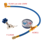 🔧 SCONTO DEL 50% A TEMPO LIMITATO! ✨ Tubo di ricarica per climatizzatori R134a con manometro – 0-350 PSI, raccordo da 13 mm, blu 🚗